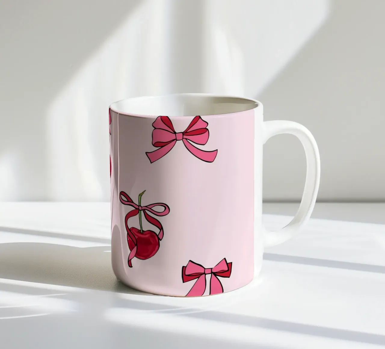 Coquette con fiocco di ciliegia tazza in ceramica da EDMPROJECT