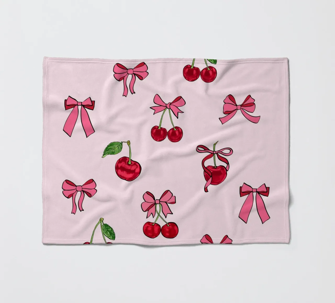 Cherry Bow Coquette fleece blanket by EDMPROJECT