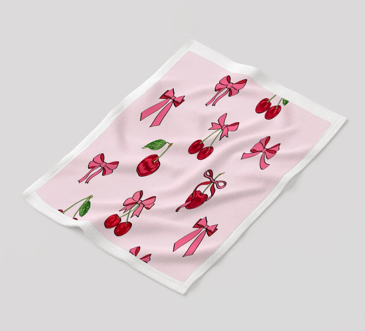 Cherry Bow Coquette fleece blanket by EDMPROJECT
