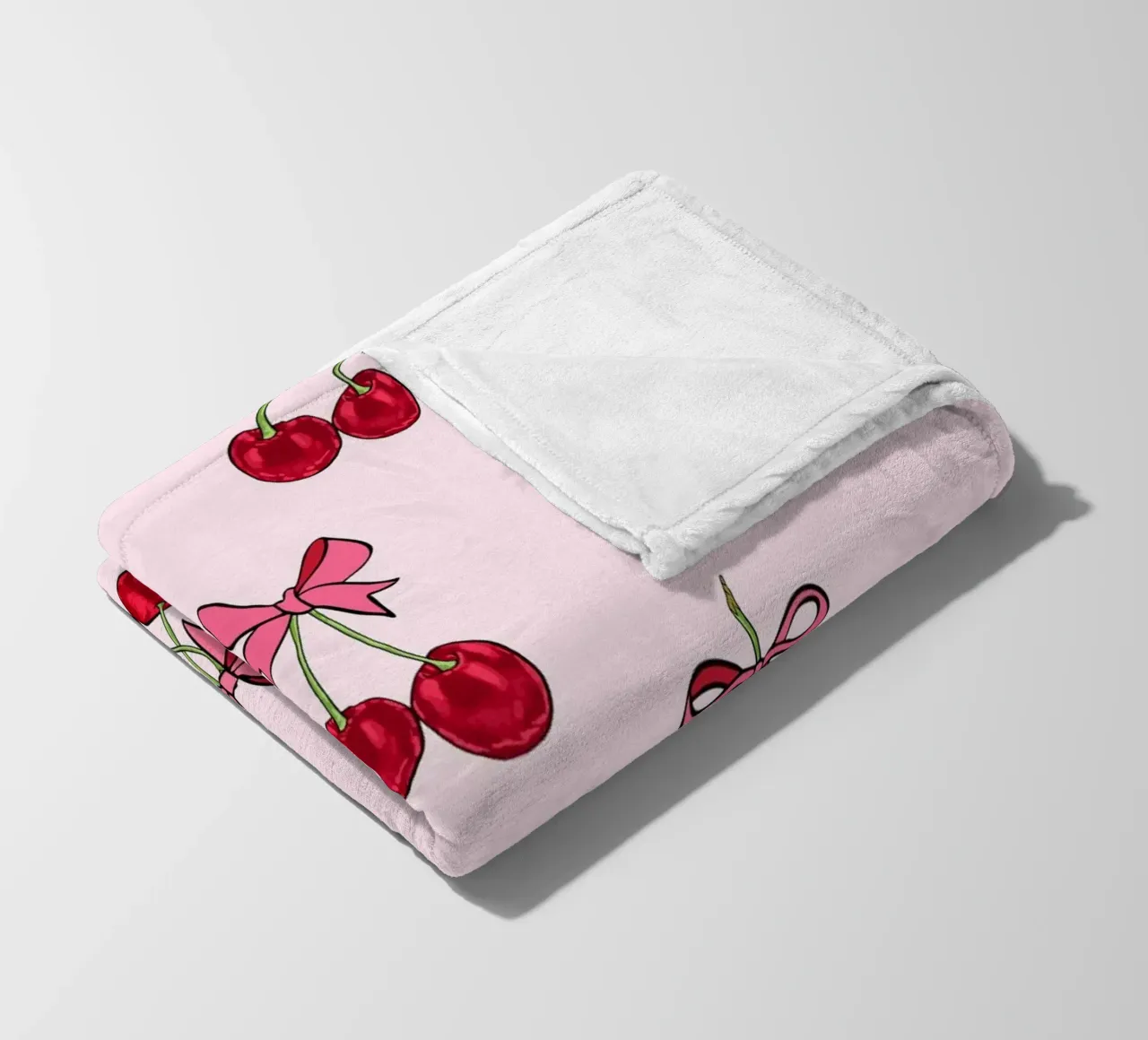 Cherry Bow Coquette fleece blanket by EDMPROJECT