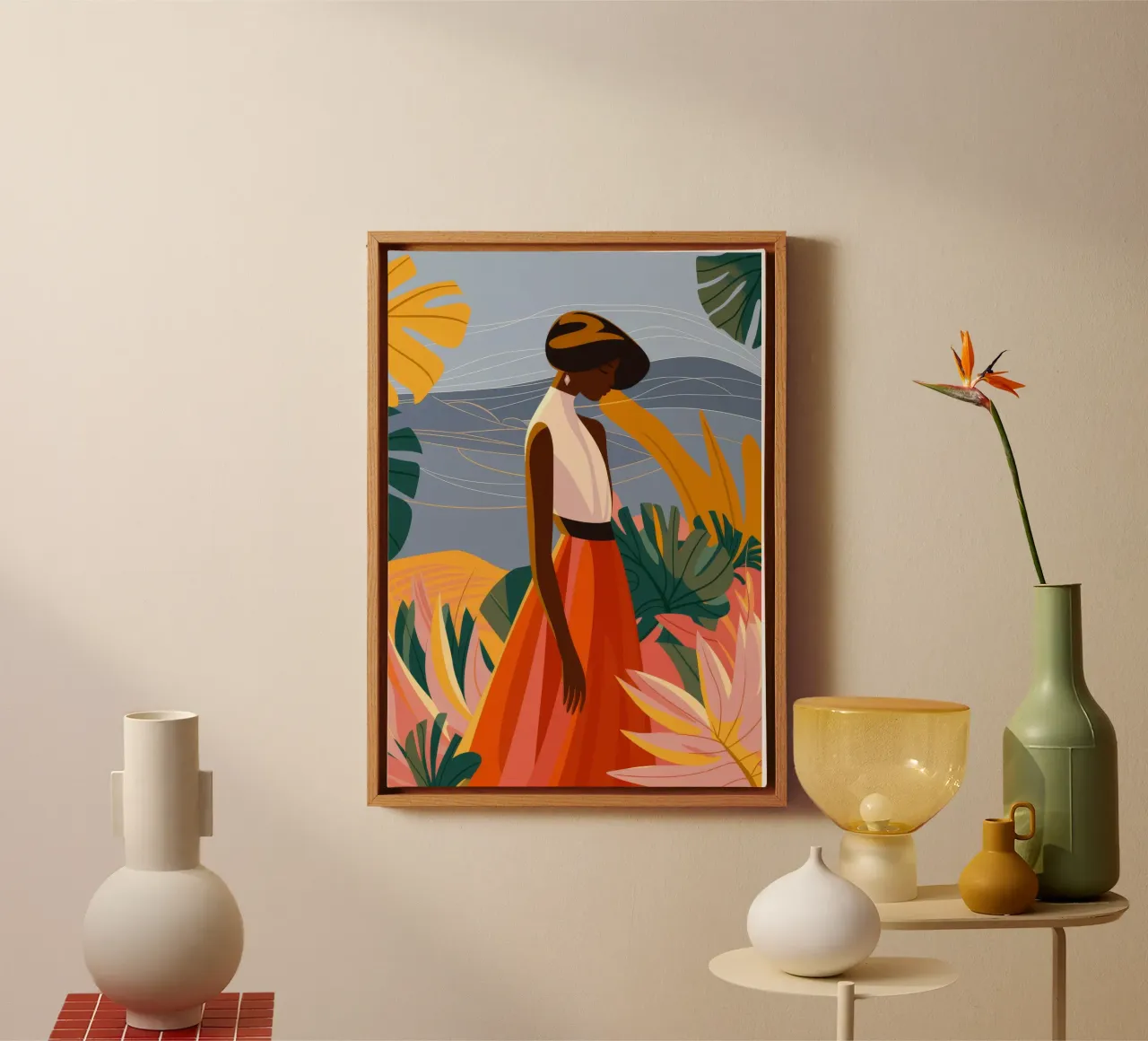 Reflective Stroll canvas with Floater frame by Veiled Canvas