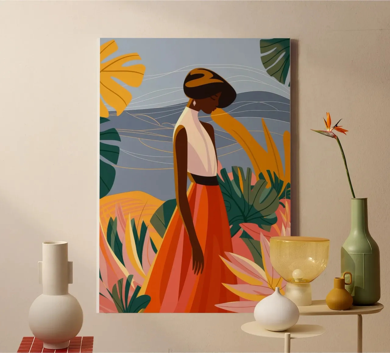Reflective Stroll canvas with Floater frame by Veiled Canvas