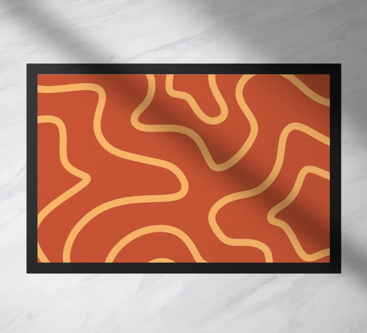 Yellow Line Red Background doormat by MODERN NUANCE