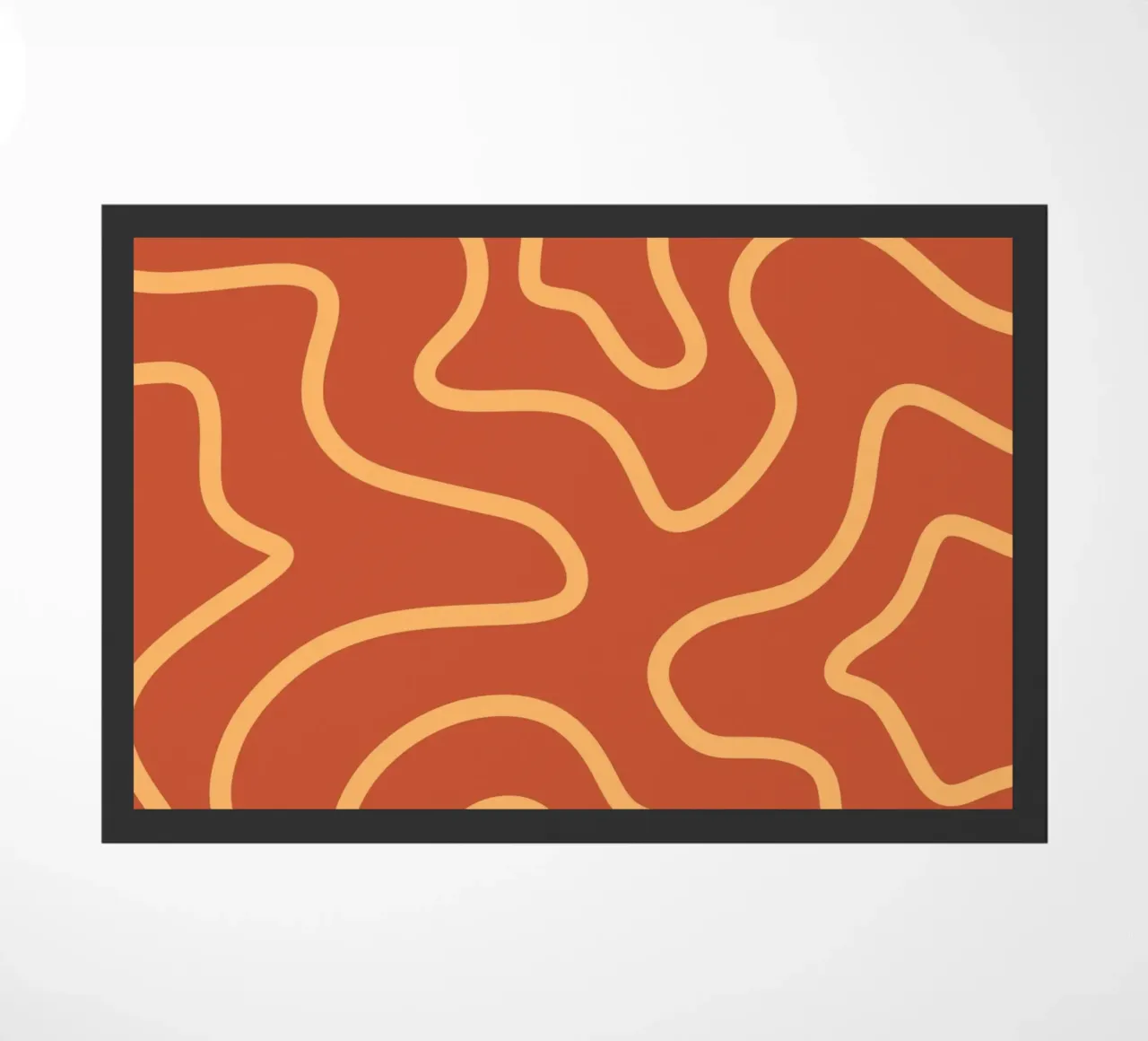 Yellow Line Red Background doormat by MODERN NUANCE