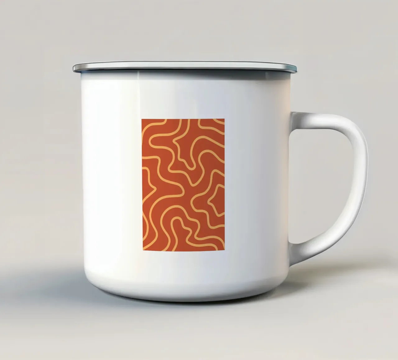 Linea gialla Sfondo rosso tazza in smalto da MODERN NUANCE