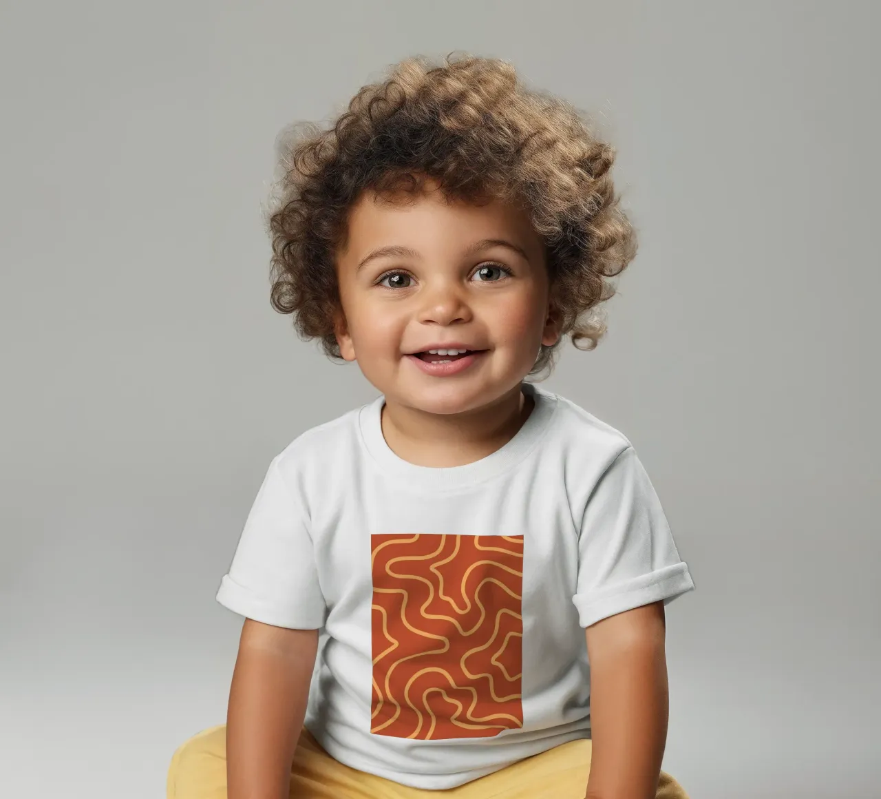 Yellow Line Red Background baby t-shirt by MODERN NUANCE
