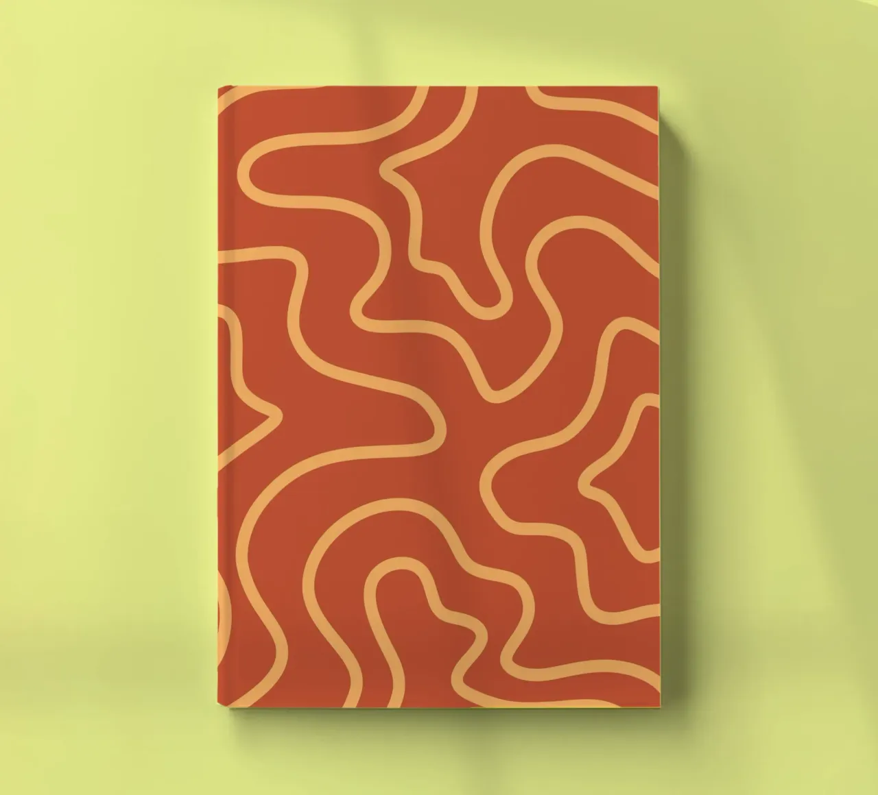 Yellow Line Red Background notebook by MODERN NUANCE