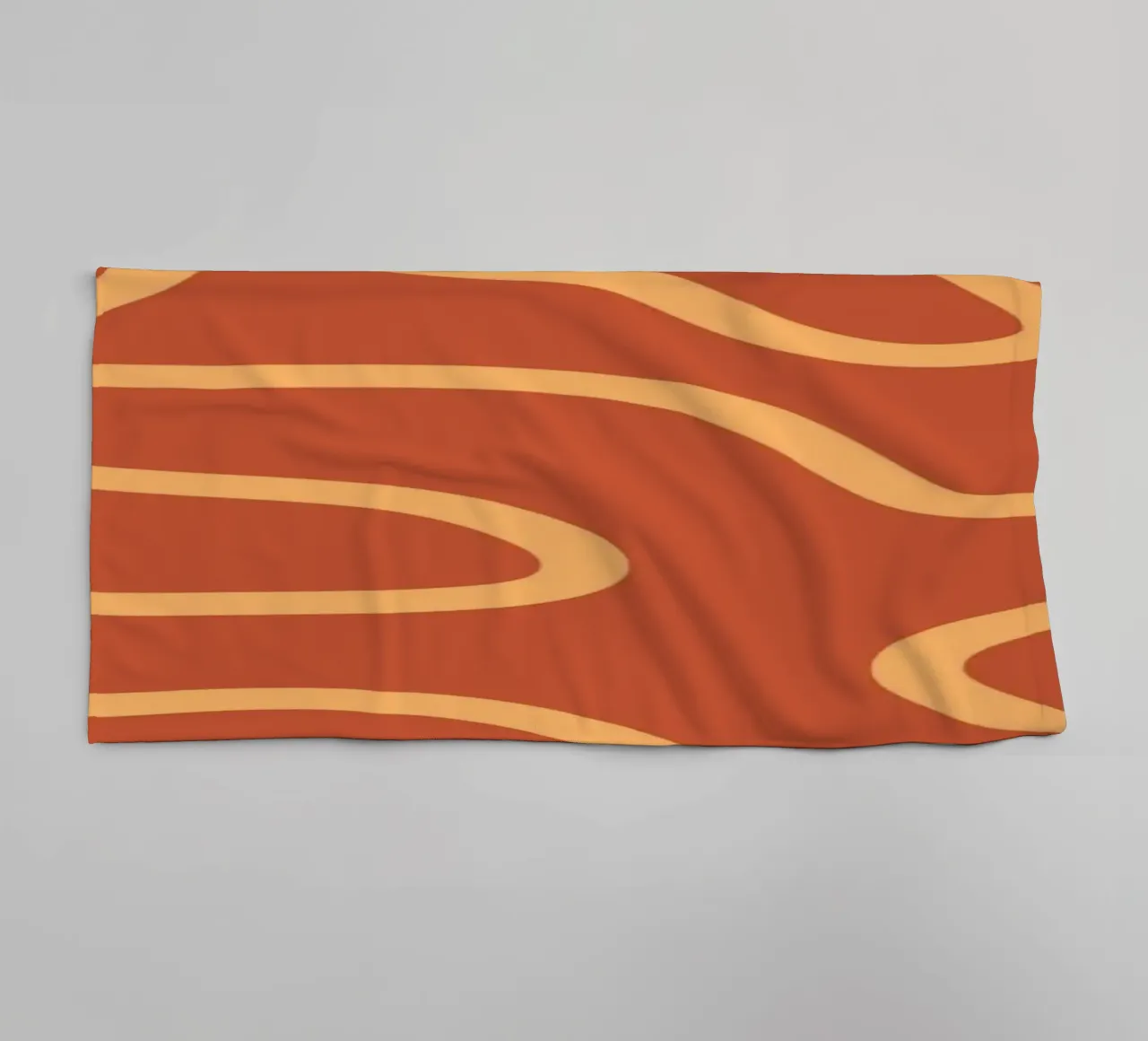 Yellow Line Red Background towel by MODERN NUANCE
