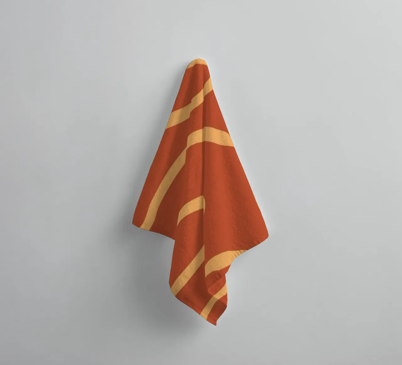 Yellow Line Red Background towel by MODERN NUANCE
