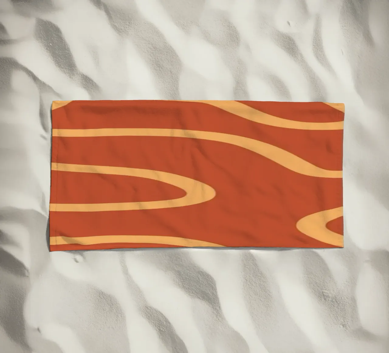 Linea gialla Sfondo rosso telo mare da MODERN NUANCE