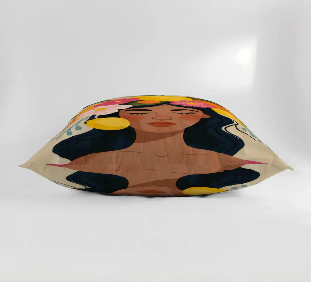 Celestial Contemplation Muse decorative cushion by Veiled Canvas