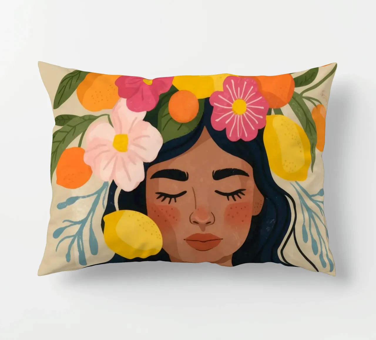 Celestial Contemplation Muse decorative cushion by Veiled Canvas