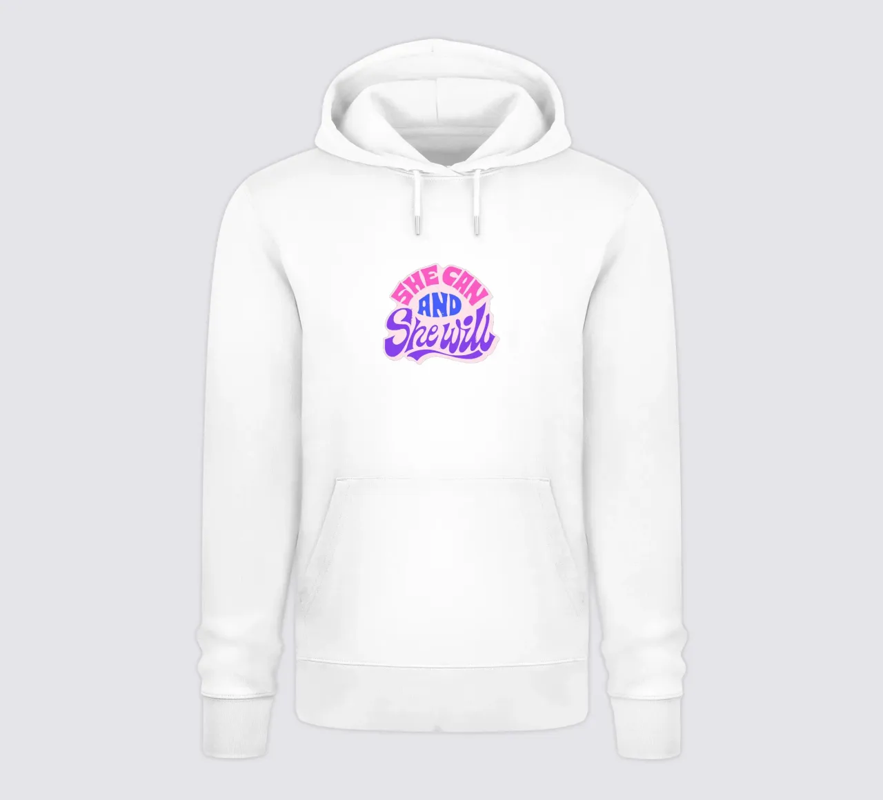 Yes She Can – Statement in Pink & Purple felpa con cappuccio da QuooodZ by MooodzArt