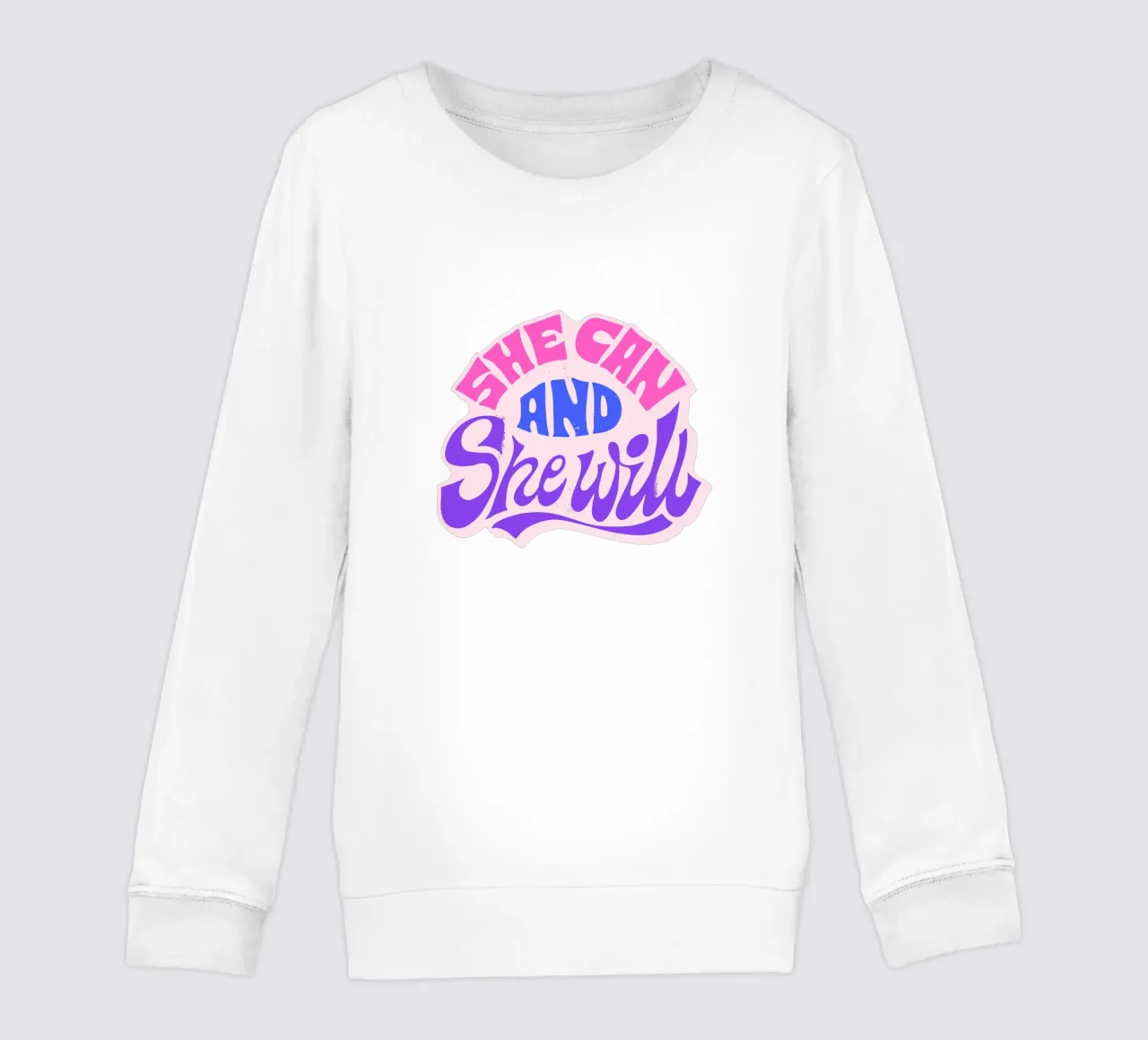 Yes She Can – Statement in Pink & Purple kids sweatshirt by QuooodZ by MooodzArt