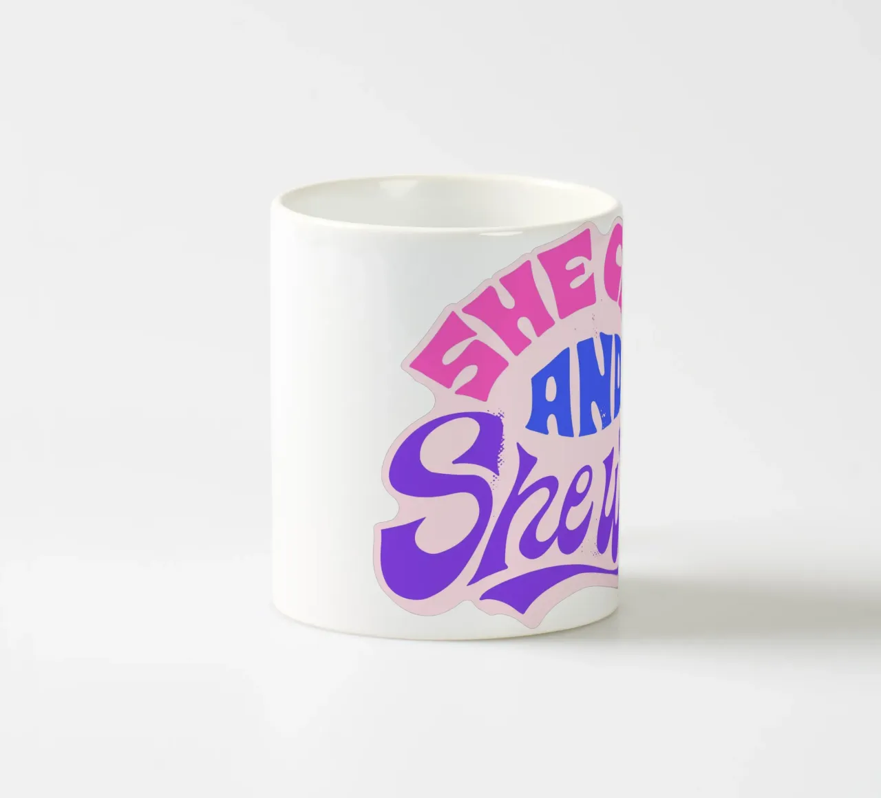 Yes She Can – Statement in Pink & Purple tazza in ceramica da QuooodZ by MooodzArt