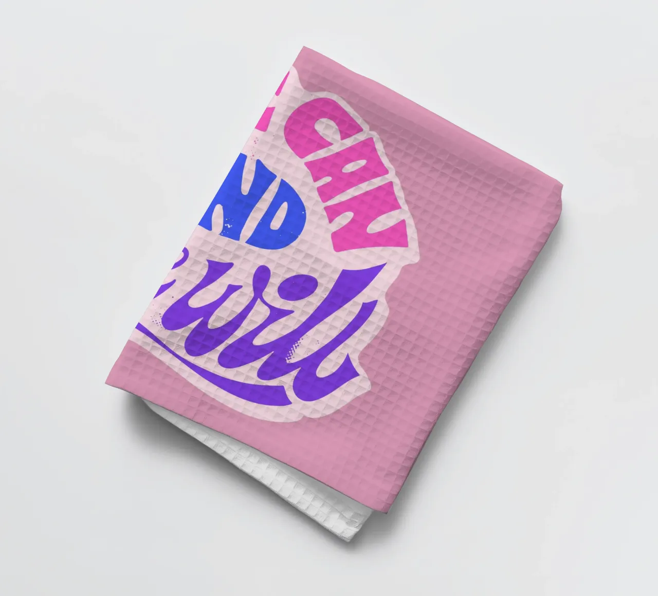 Yes She Can – Statement in Pink & Purple tea towel by QuooodZ by MooodzArt