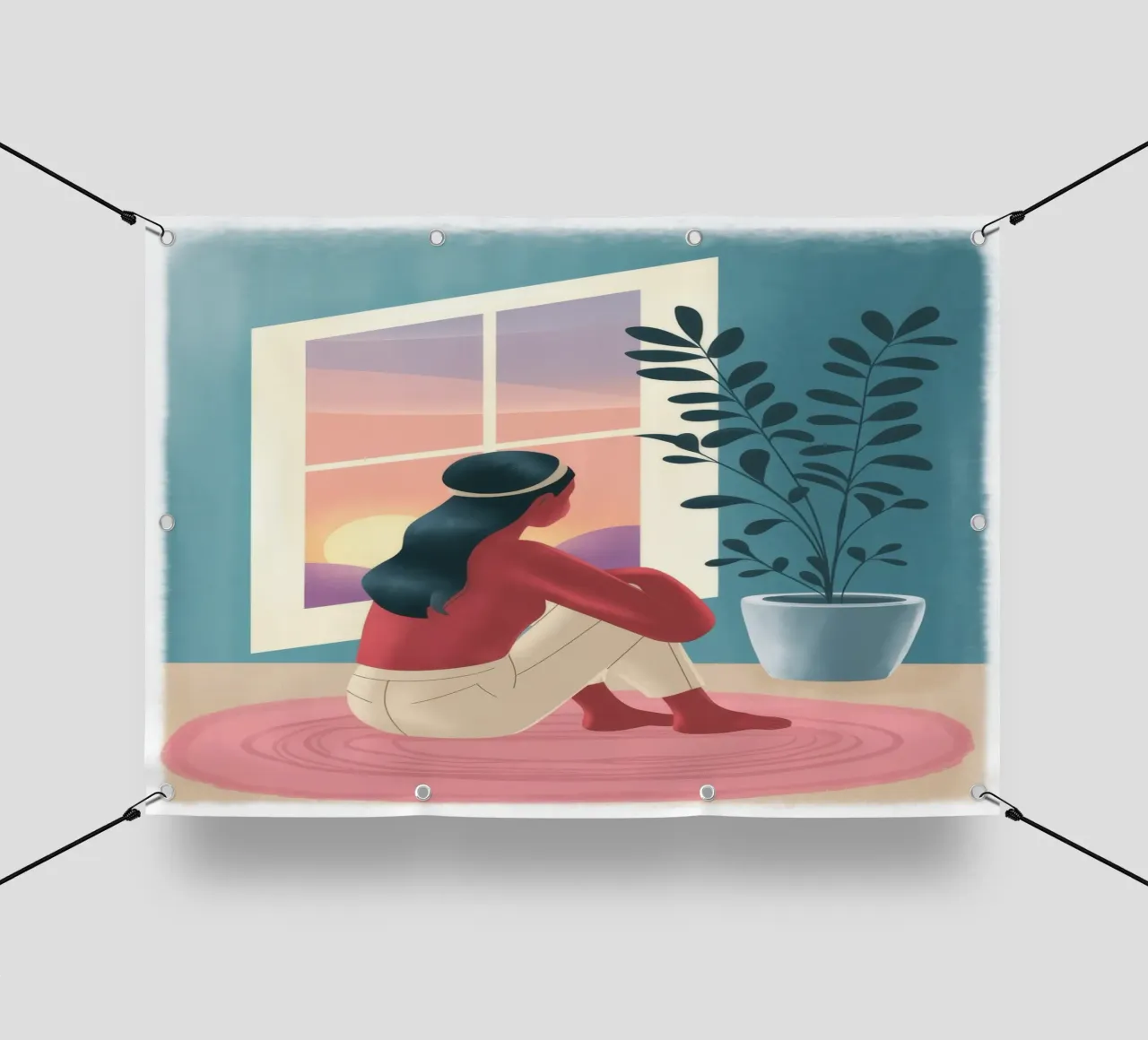 L'abbraccio della natura di Lush telo in pvc da Veiled Canvas