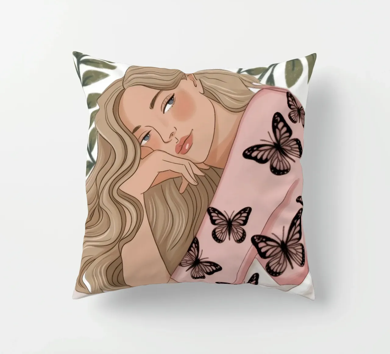 Butterfly Whisper Dreams decorative cushion by Veiled Canvas