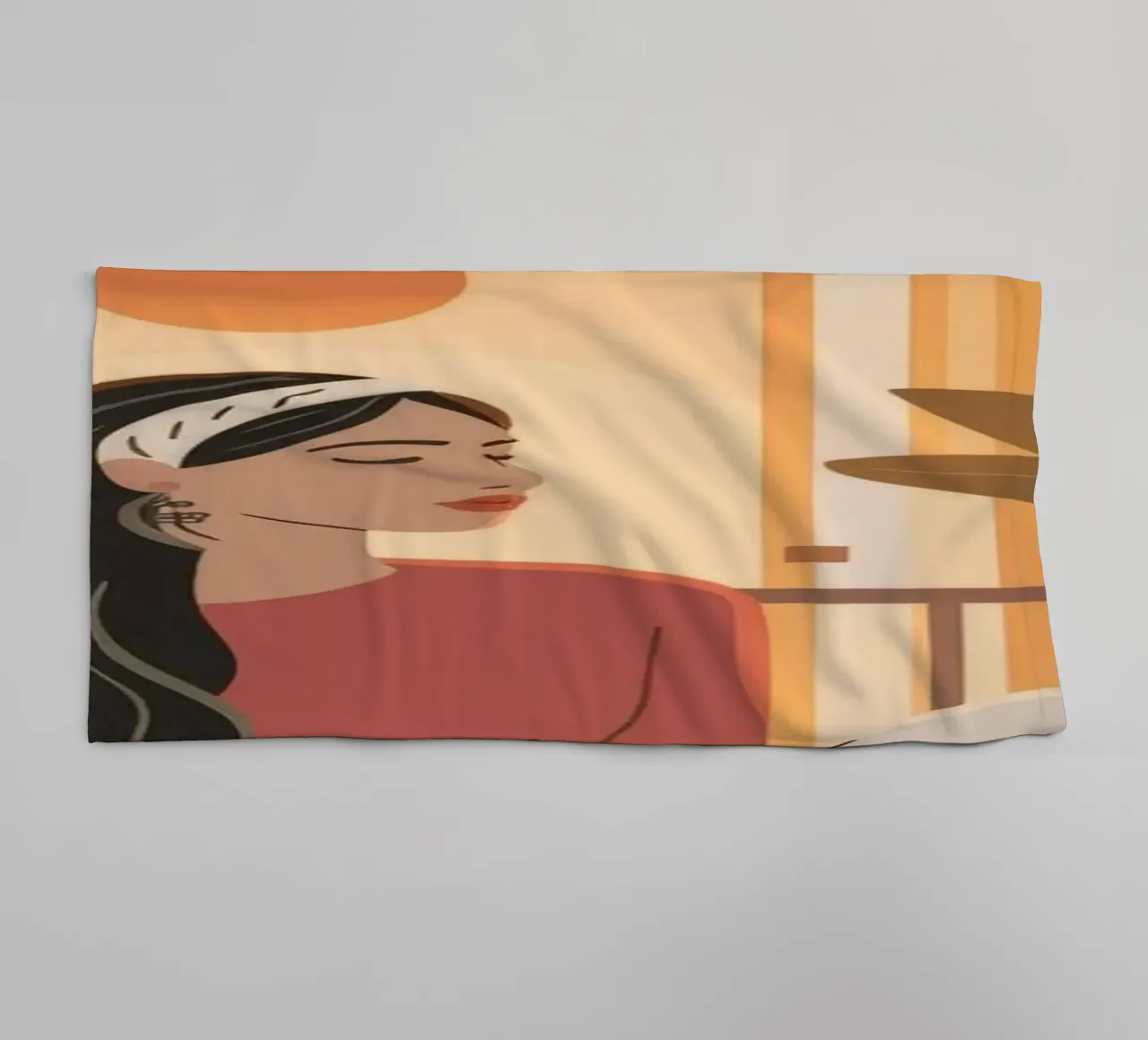Tranquil Window Reflection towel by Veiled Canvas