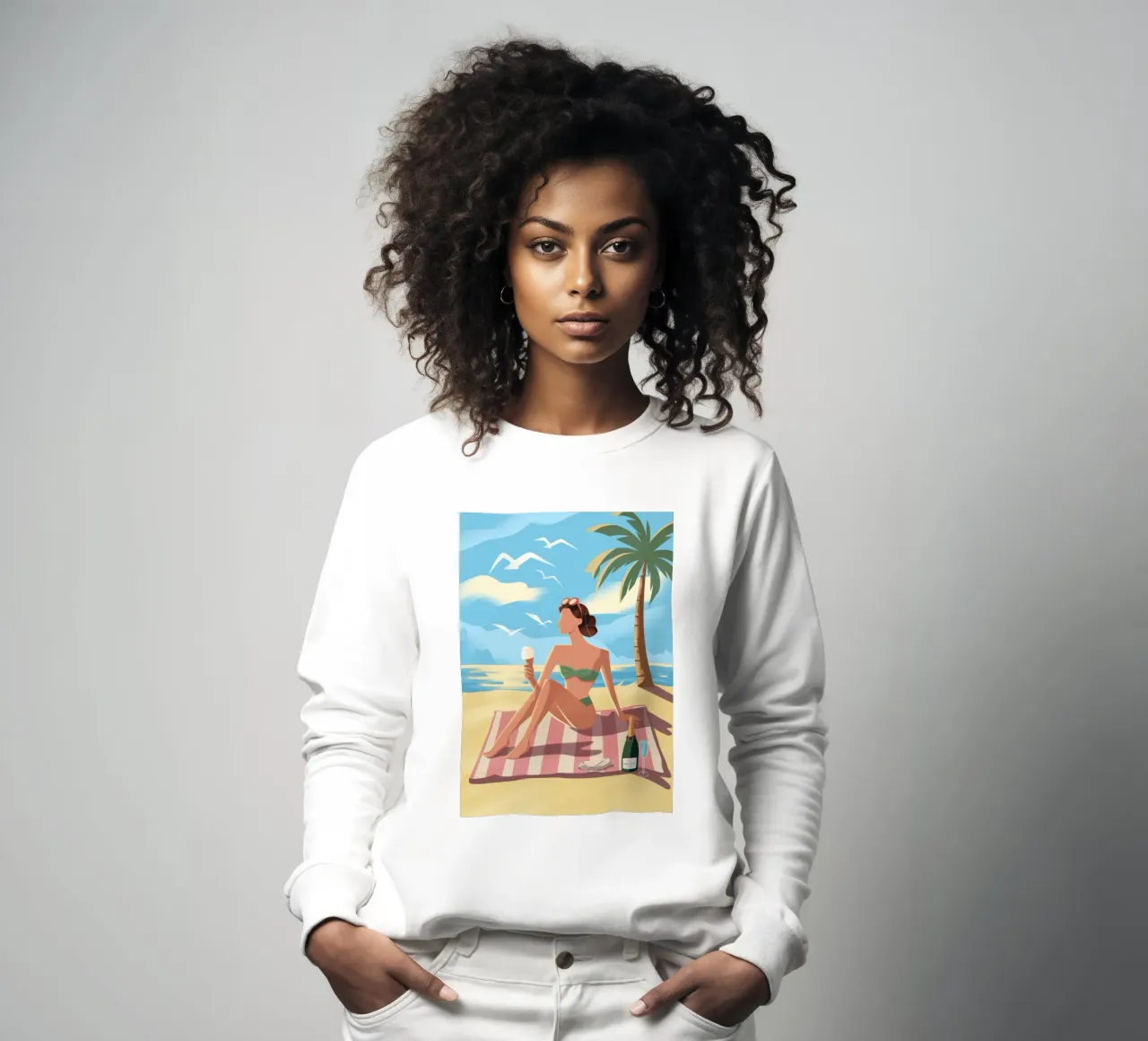 Le plaisir à Sunny Beach sweat de Veiled Canvas