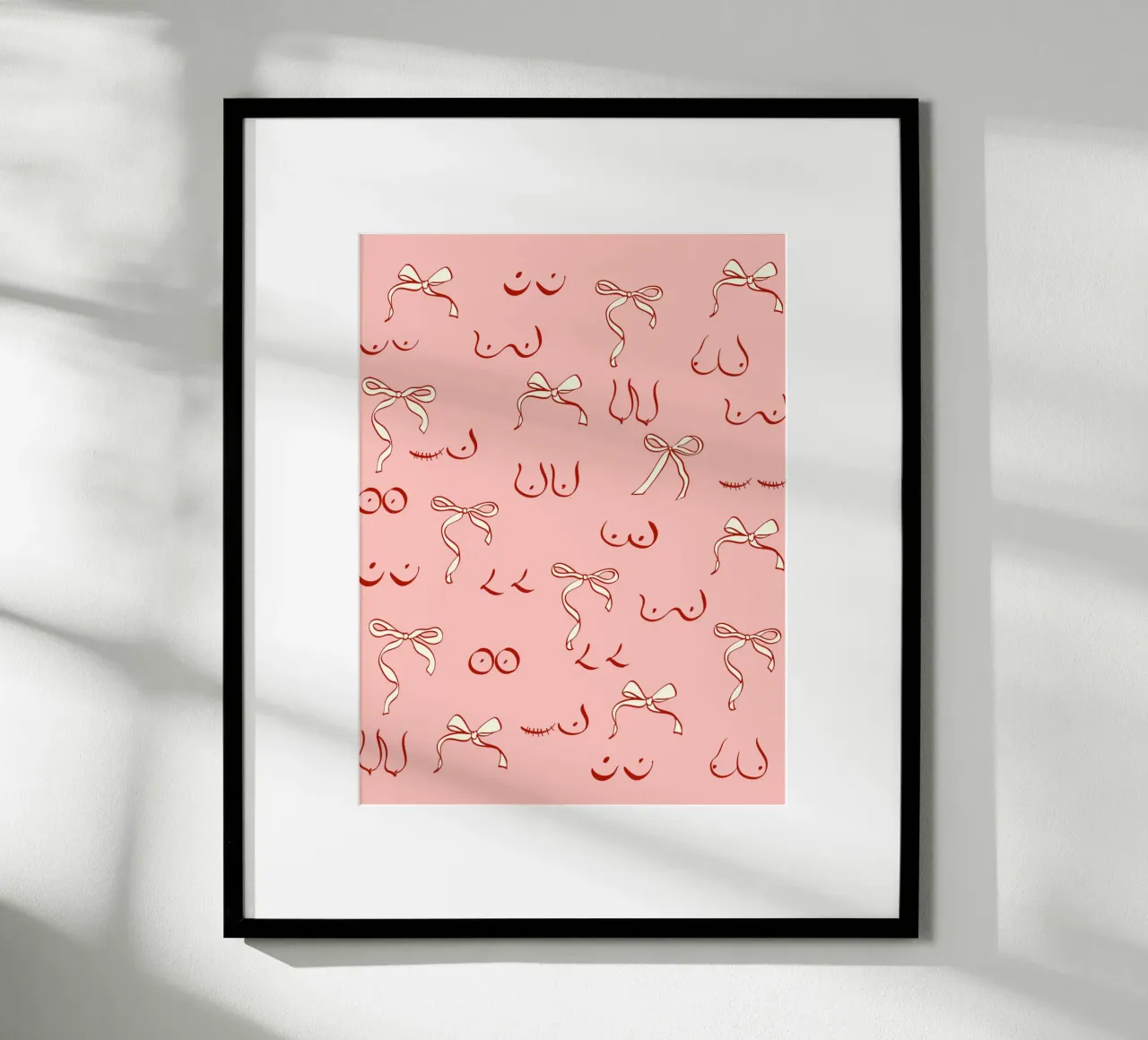 Tette e fiocchi Coquette poster con telaio in legno da EDMPROJECT