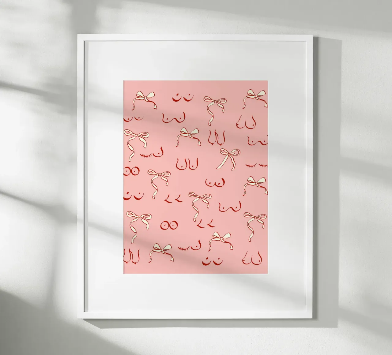 Tette e fiocchi Coquette poster con telaio in legno da EDMPROJECT