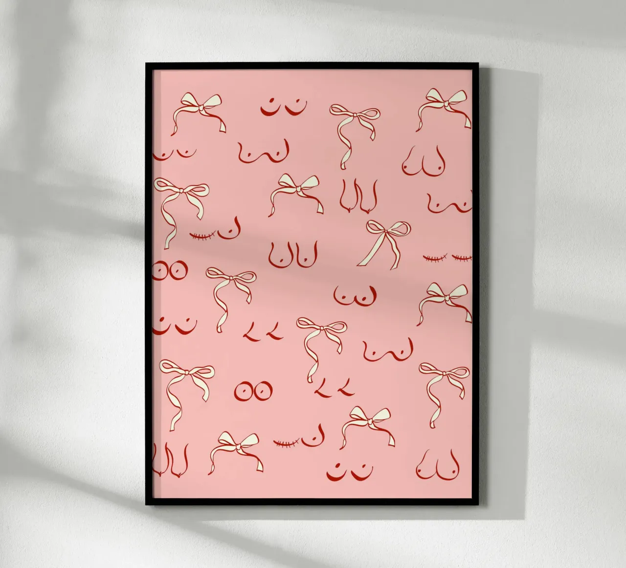 Tette e fiocchi Coquette poster con telaio in legno da EDMPROJECT