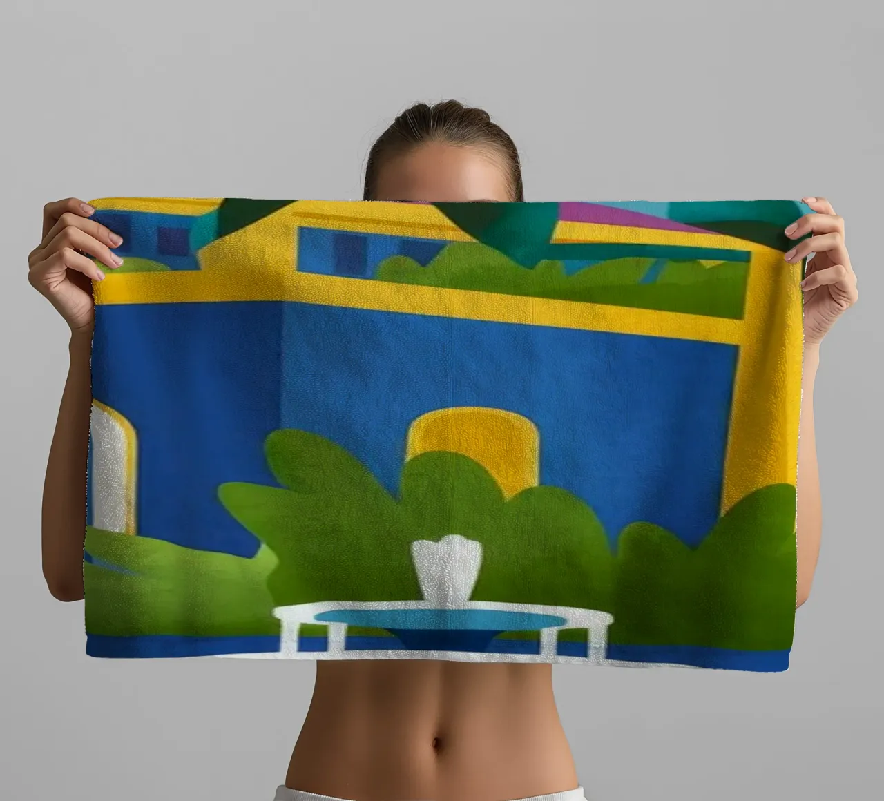 Ritiro in un'oasi serena asciugamano da bagno da Veiled Canvas