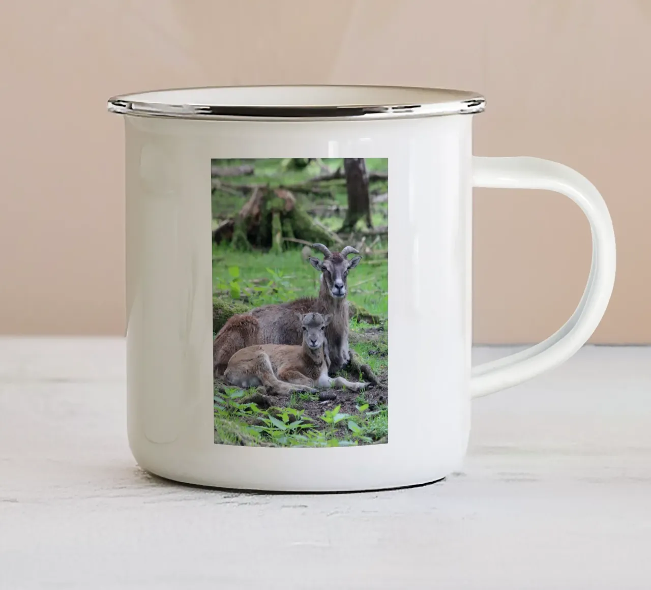 Mufflons tazza in smalto da Kreativernetzt