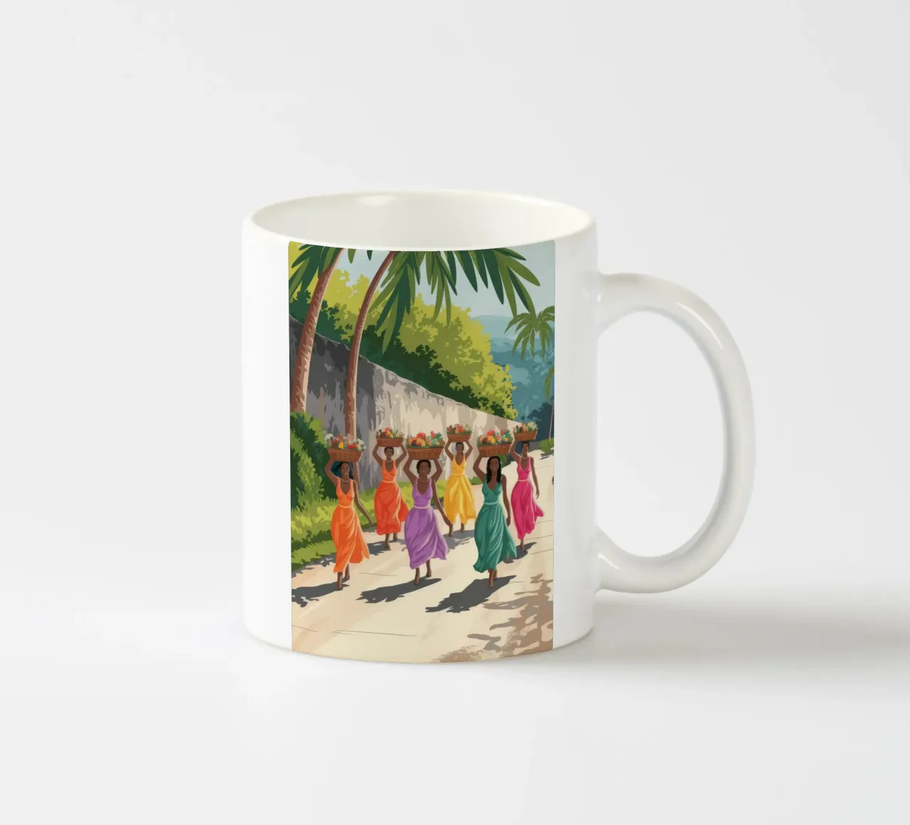 Un défilé culturel dynamique mug en céramique de Veiled Canvas