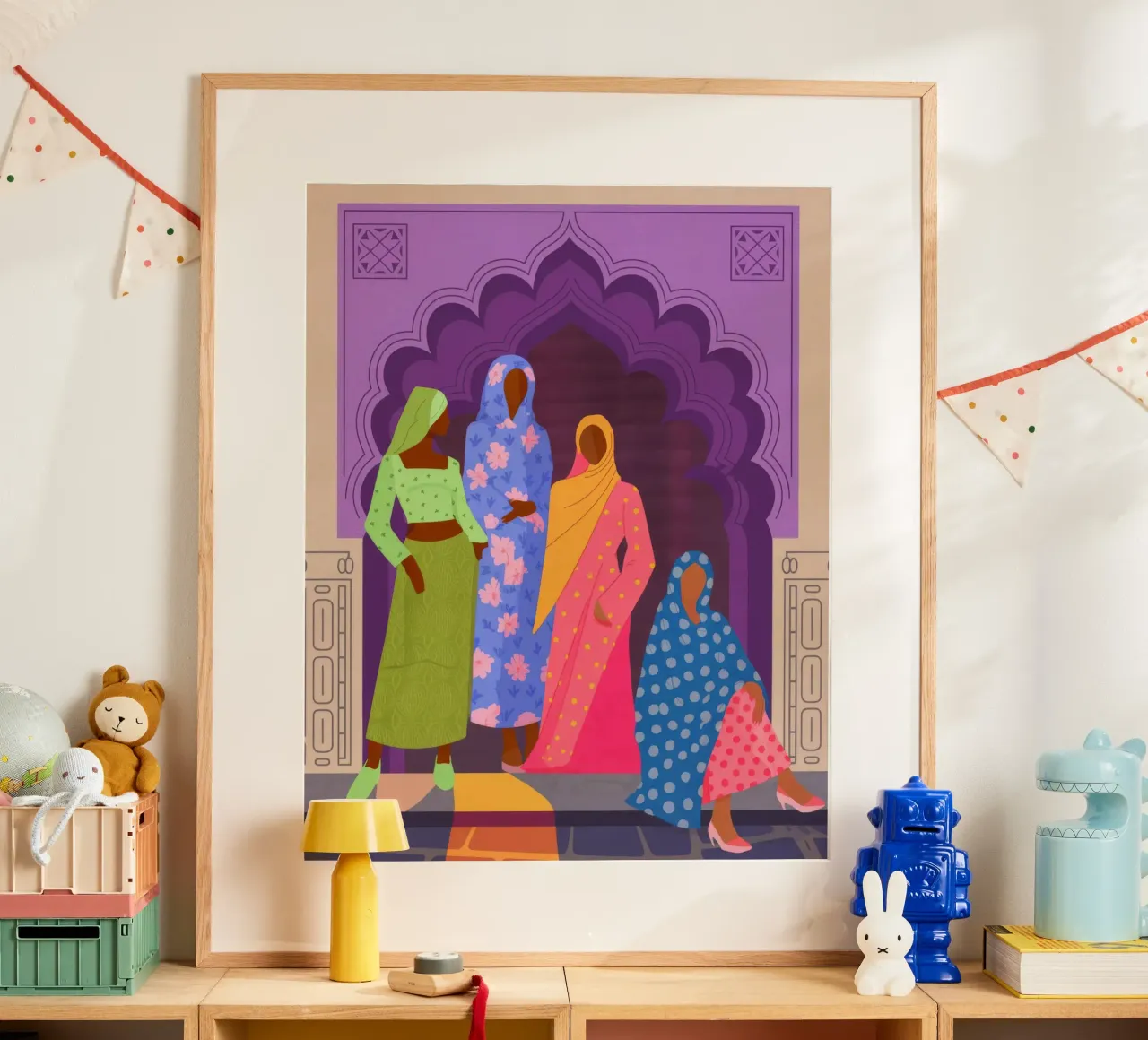 Raduno tradizionale regale poster con telaio in alluminio da Veiled Canvas