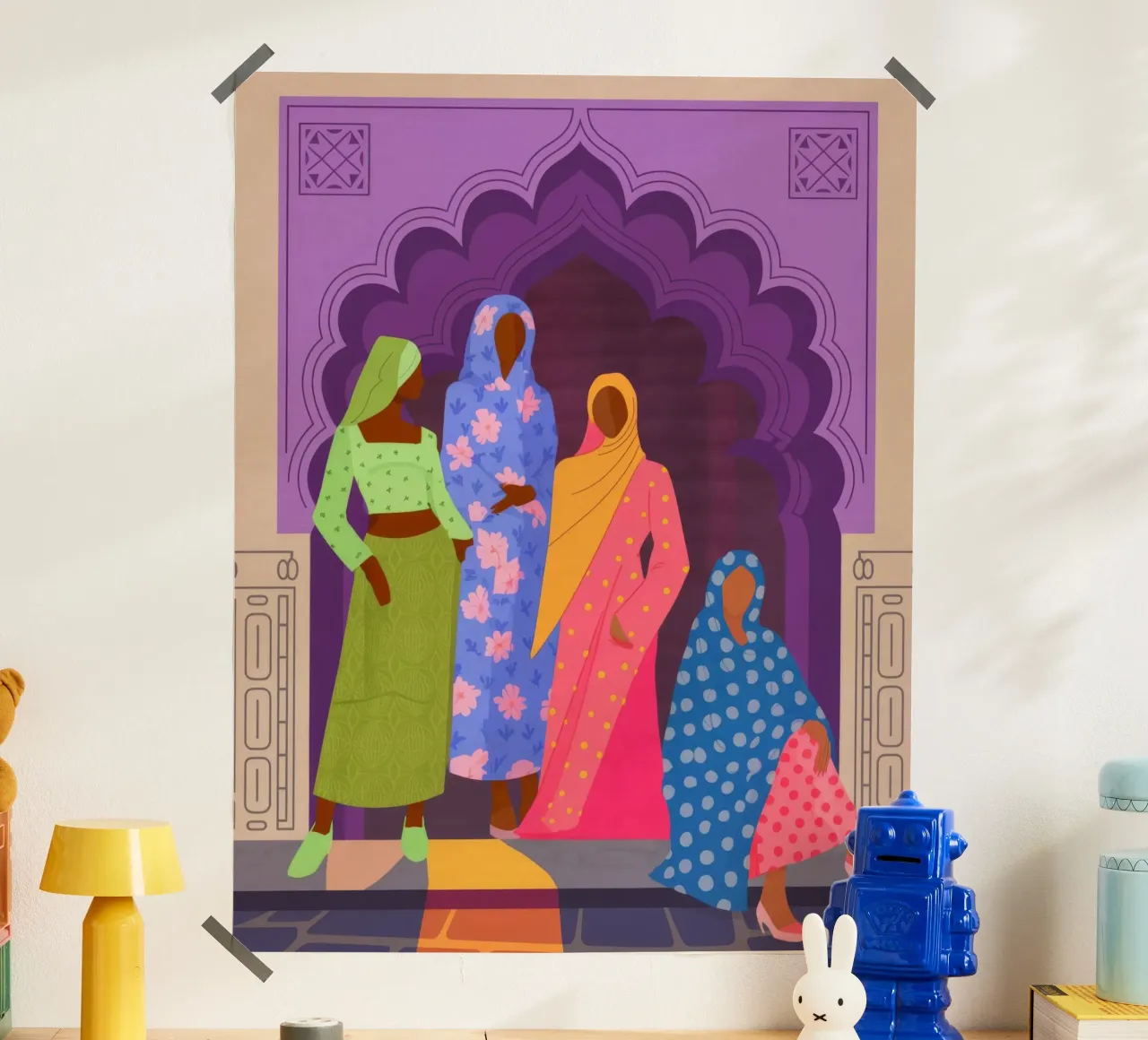 Raduno tradizionale regale poster con telaio in alluminio da Veiled Canvas