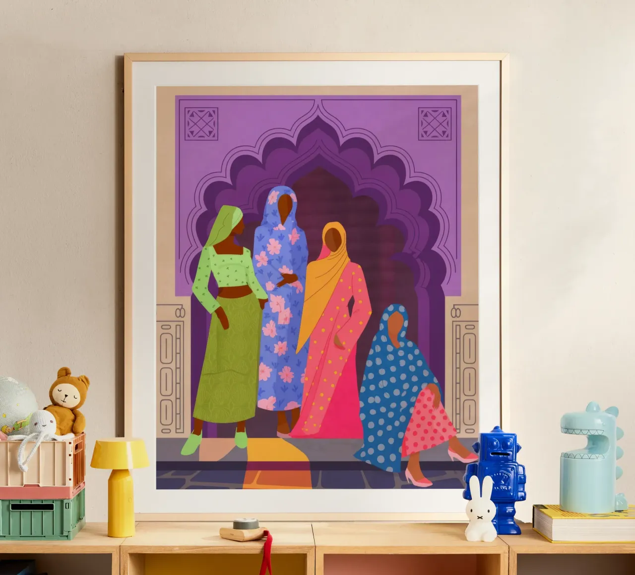 Raduno tradizionale regale poster con telaio in alluminio da Veiled Canvas