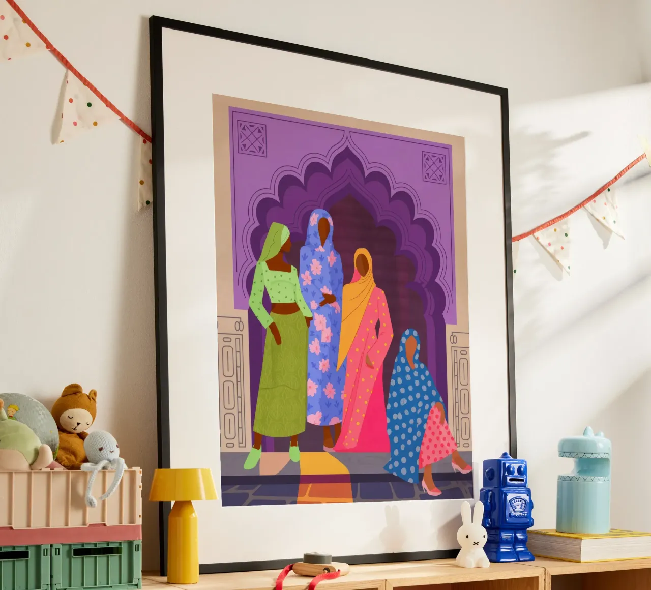 Raduno tradizionale regale poster con telaio in alluminio da Veiled Canvas