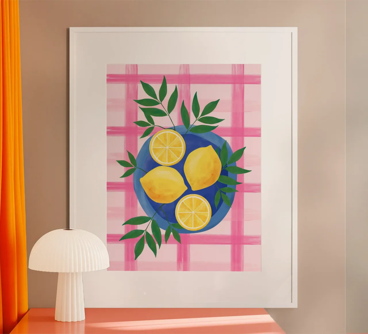 Lemons on a Blue Plate poster by Pictufy Sun & Spirit