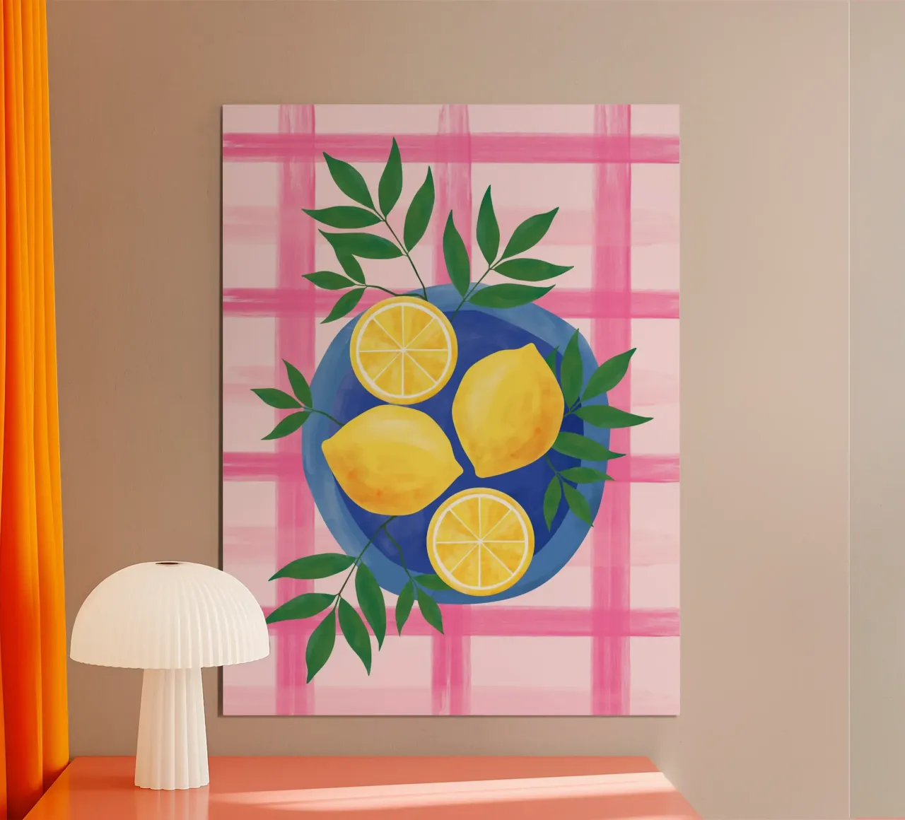 Lemons on a Blue Plate poster by Pictufy Sun & Spirit