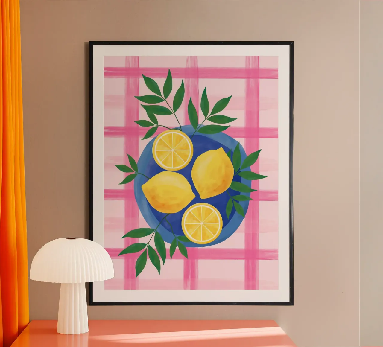Lemons on a Blue Plate poster by Pictufy Sun & Spirit