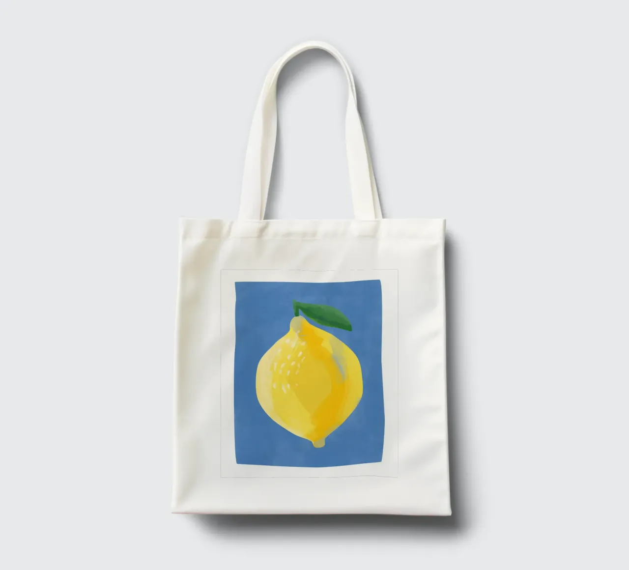 Pittura semplicistica di un limone borsa in juta da Pictufy Sun & Spirit