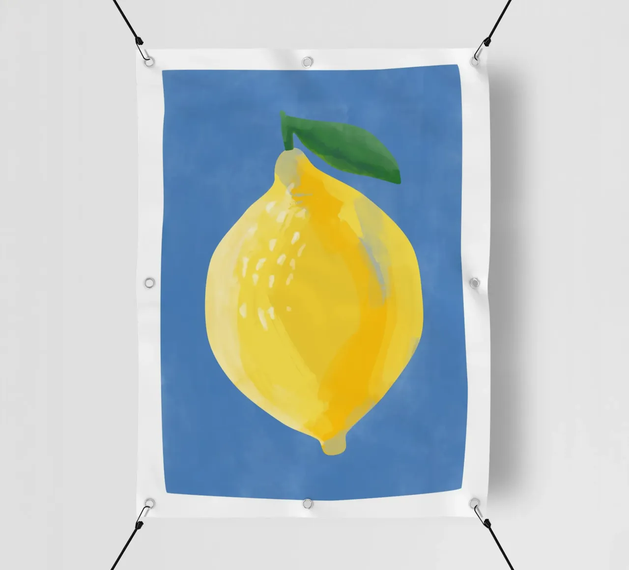 Pittura semplicistica di un limone telo in pvc da Pictufy Sun & Spirit