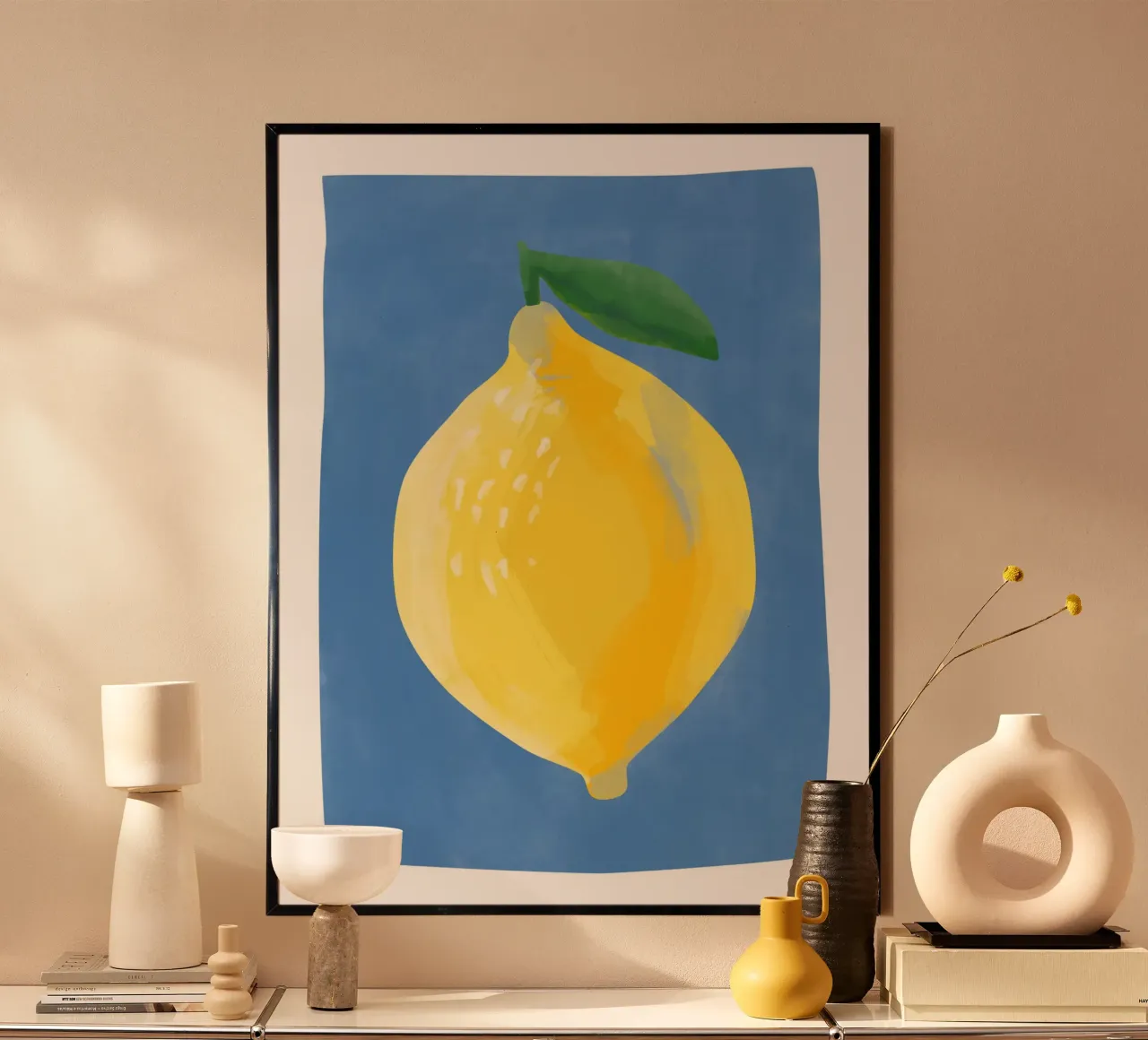 Pittura semplicistica di un limone carta hahnemühle da Pictufy Sun & Spirit