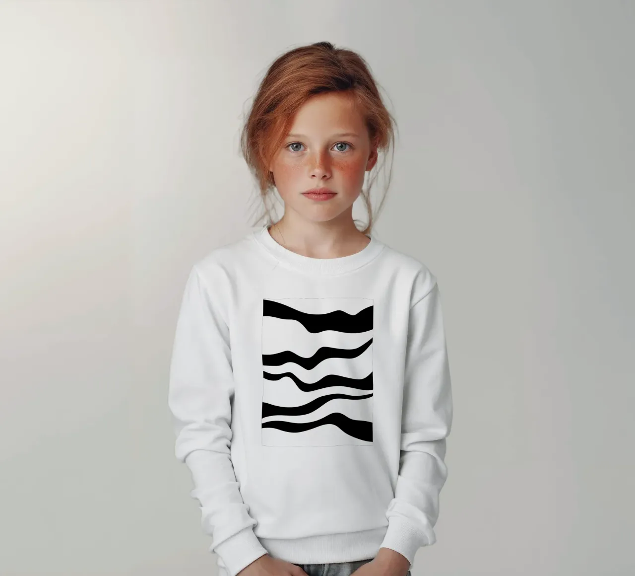 Motivo minimalista in bianco e nero felpa bambino da MODERN NUANCE