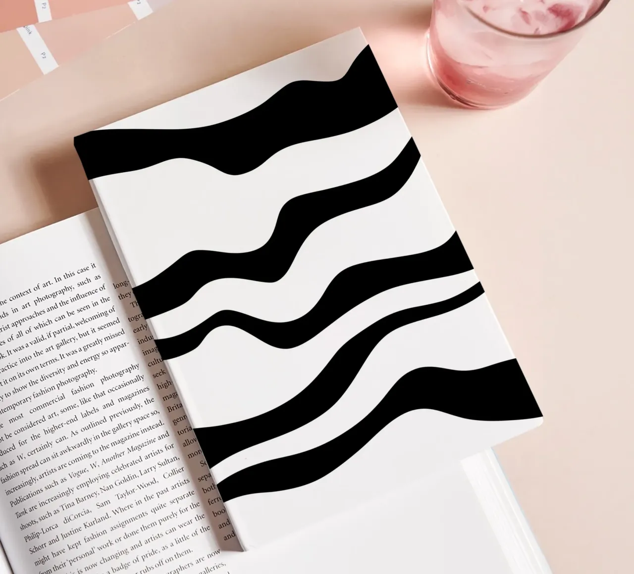 Minimalist Black White Motif notebook by MODERN NUANCE