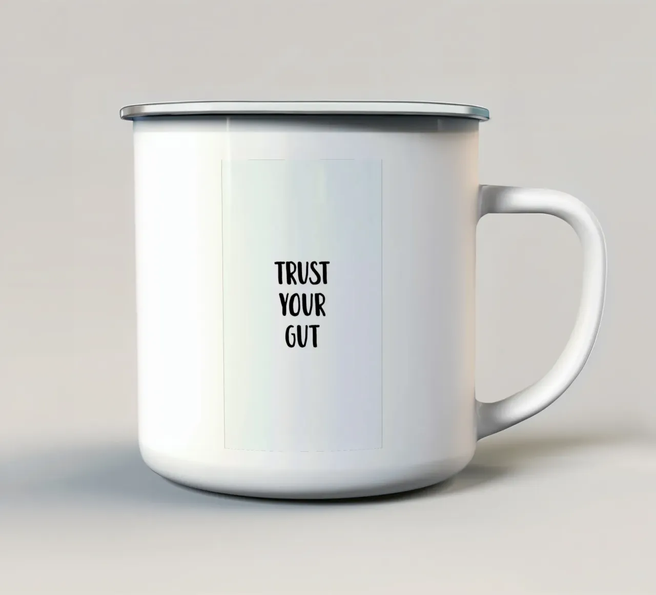 Trust Your Gut tazza in smalto da daylight design studio