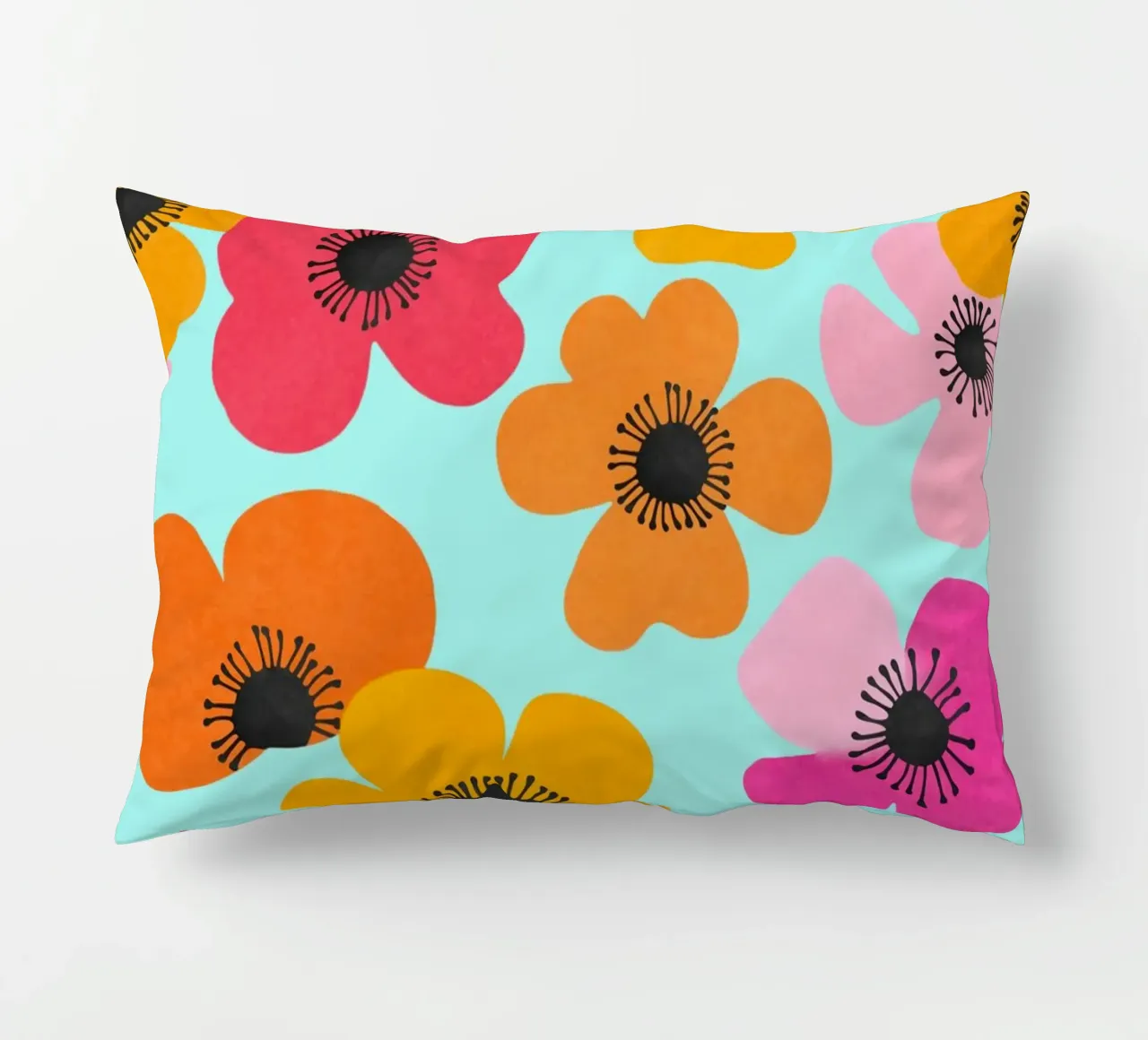 Midcentury Playful Botanica Bold Multicolor Retro Flowers Tu cuscino da Andrea Haase Modern Home