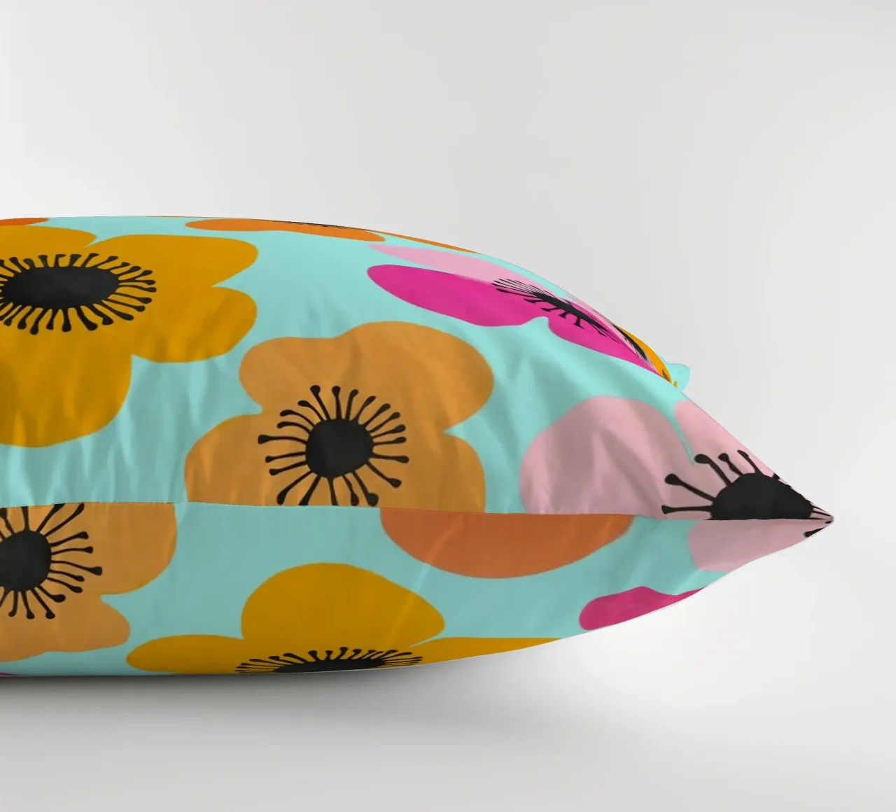 Midcentury Playful Botanica Bold Multicolor Retro Flowers Tu cuscino da Andrea Haase Modern Home