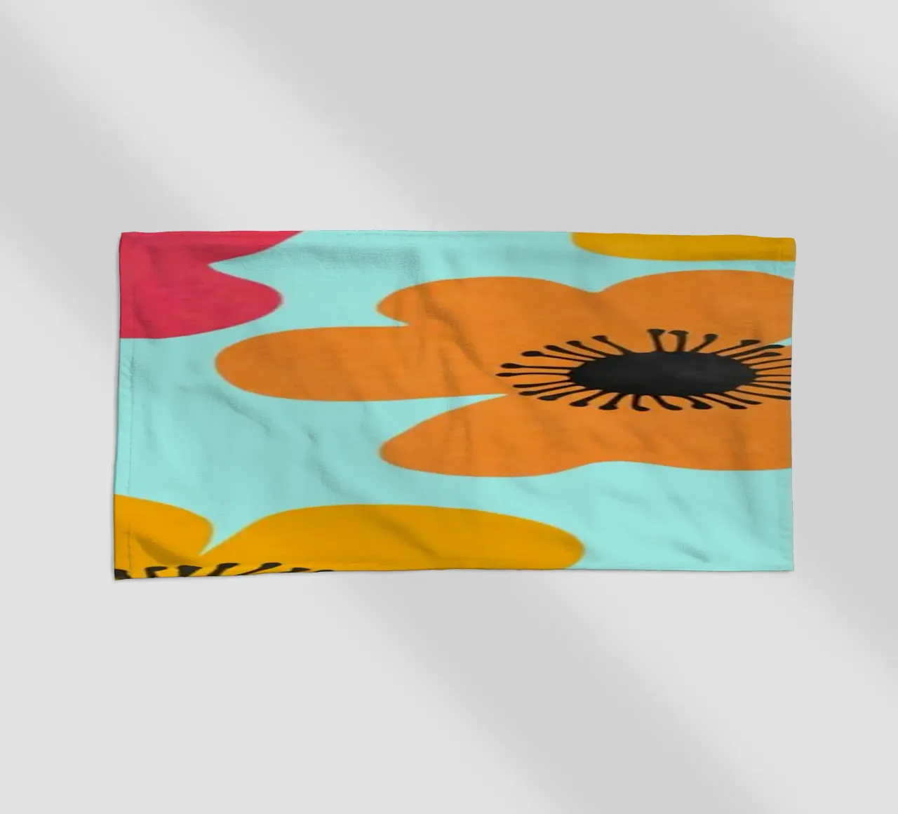 Midcentury Playful Botanica Bold Multicolor Retro Flowers Tu telo mare da Andrea Haase Modern Home