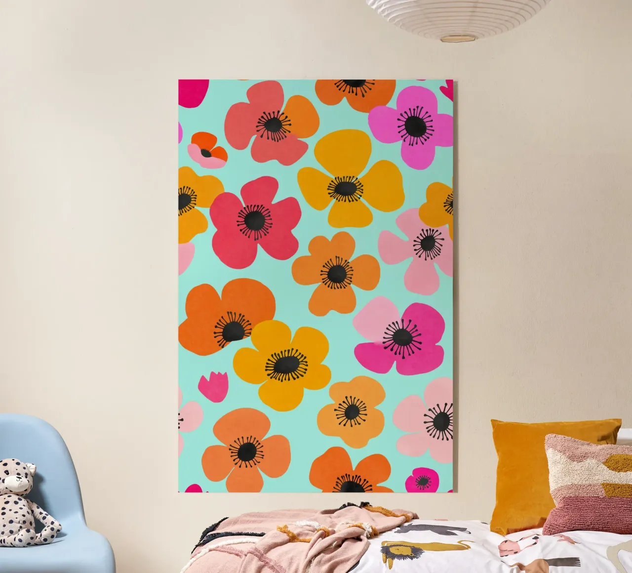 Mediados de siglo juguetón Botánica Negrita Multicolor Retro Flores Tu metacrilato de Andrea Haase Modern Home