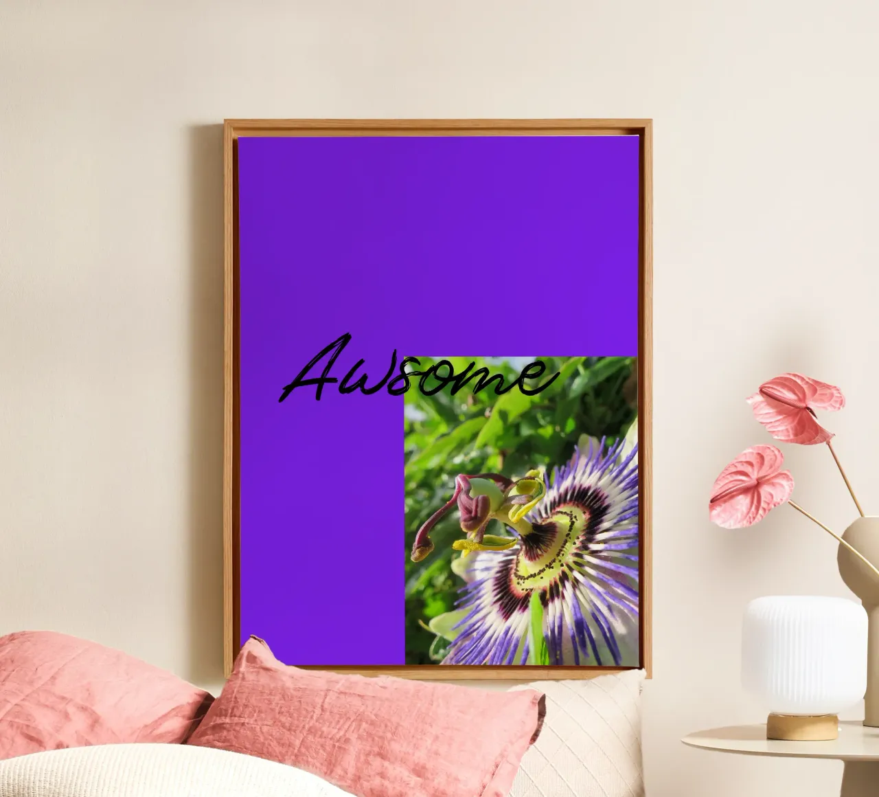 Passiflora tela con Cornice a cassetta da Kreativernetzt