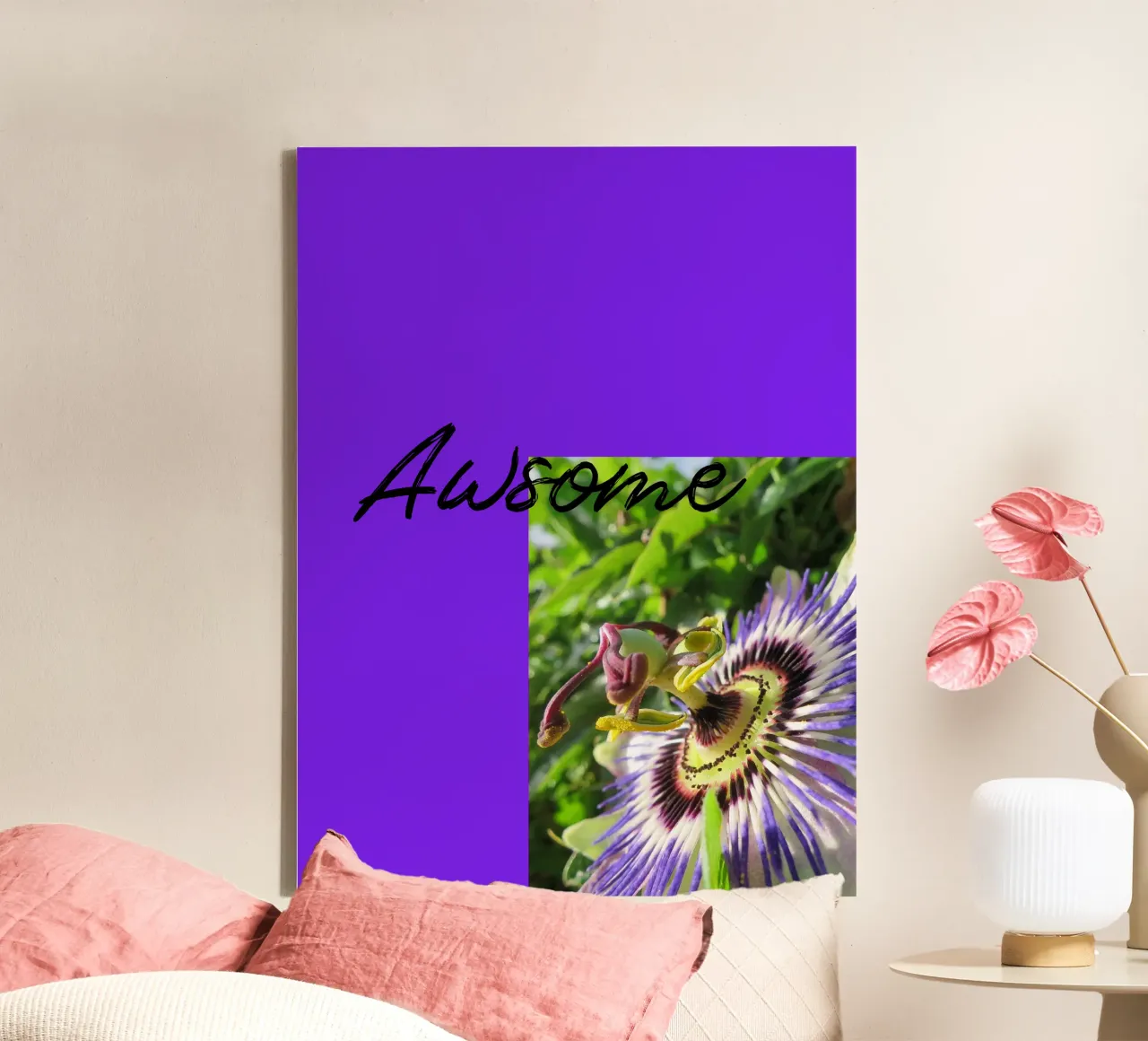 Passiflora tela con Cornice a cassetta da Kreativernetzt