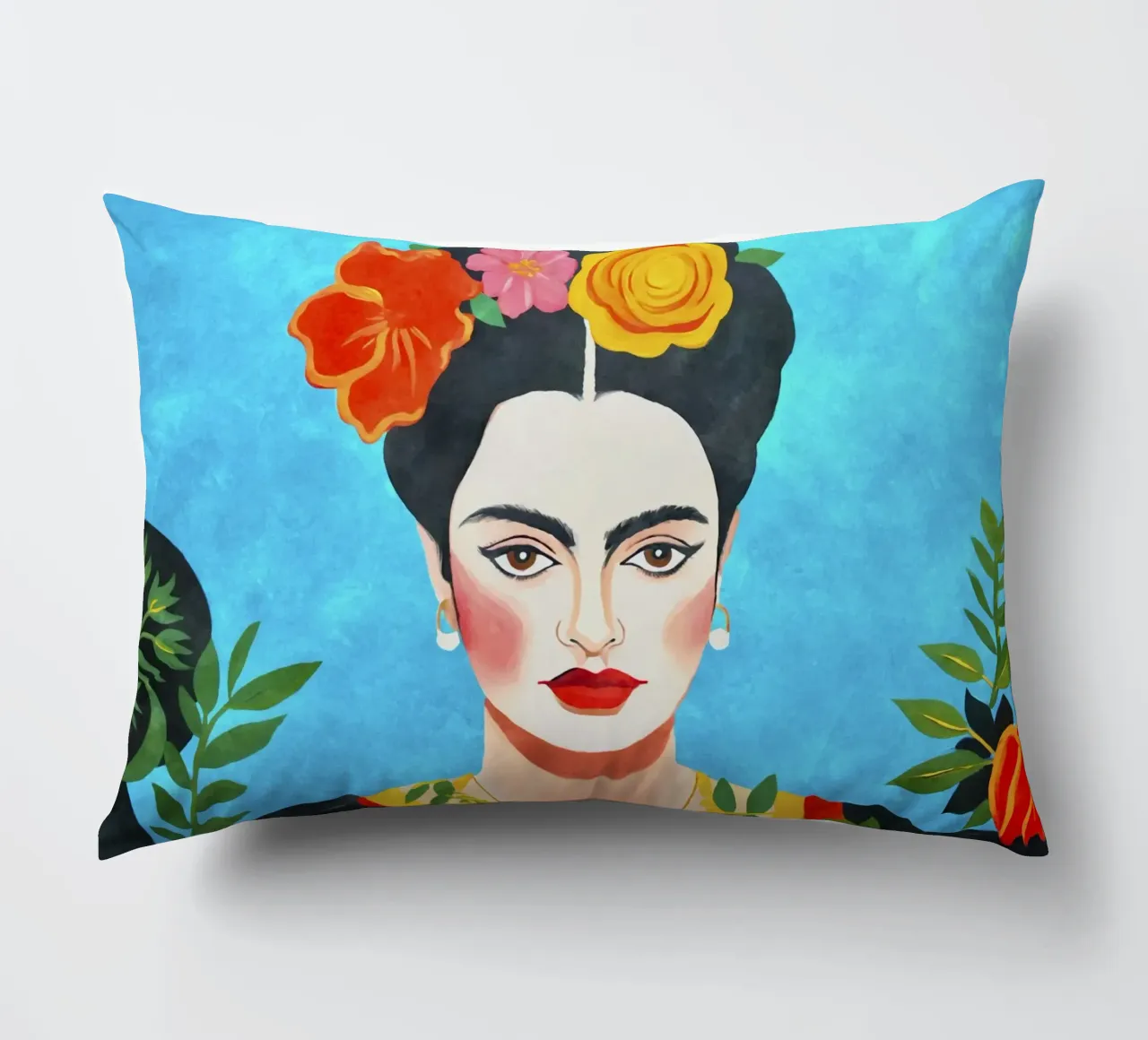 Blooms of Resilience Portrait of Artistic Courage decorative cushion by Andrea Haase Modern Home